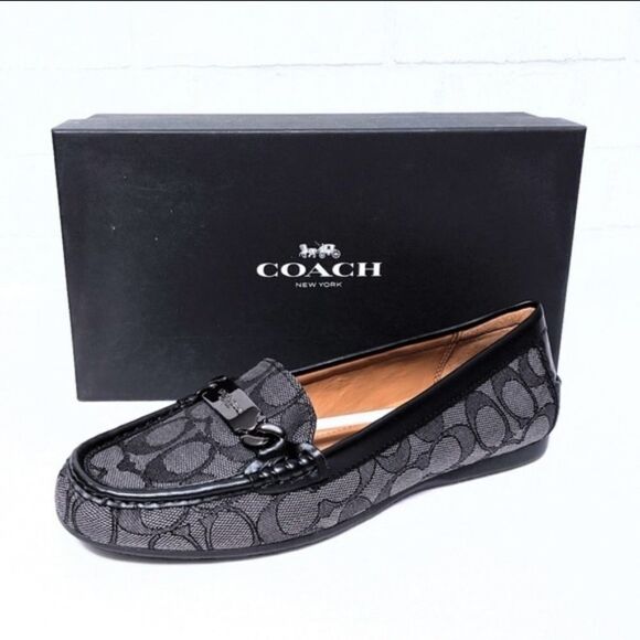 NIB COACH Olive Outline Sig C Jacquard Loafers - Picture 7 of 7